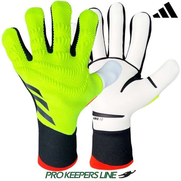 Adidas Predator GL Pro Fingersave PROMO Goalkeeper Gloves Size 9 Adult IQ4019 - Picture 2 of 5
